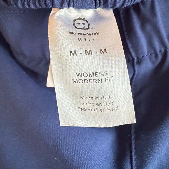 Wonder Wink W123 Women Navy Modern Fit Drawstring Cargo Scrub Pants Size Medium - Picture 4 of 6